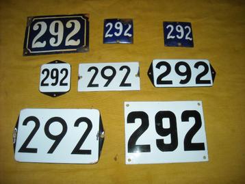 oud emaille huisnummer 292 ook 293 294 295 296 297 298 299 7 beschikbaar voor biedingen