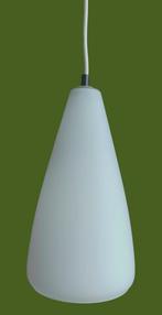vintage, jaren 50/60 hanglamp / hallamp, wit, mat opaalglas, Gebruikt, Vintage, Ophalen of Verzenden, Glas