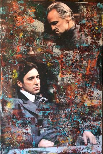 The Godfather- Katoenen canvasdoek- Mixed Media-100x80cm beschikbaar voor biedingen