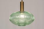 hanglamp groen glas of amber bed bank vide salon tafel lamp, Ophalen of Verzenden, Nieuw, Glas, Minder dan 50 cm
