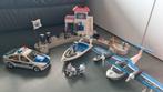 Playmobil politie bureau, auto, boot, motor, vliegtuig, Ophalen of Verzenden, Gebruikt