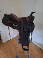 Westernzadel bruin leer 17.5-18 inch INC singel en pad, Dieren en Toebehoren, Ophalen of Verzenden, Zo goed als nieuw, Western