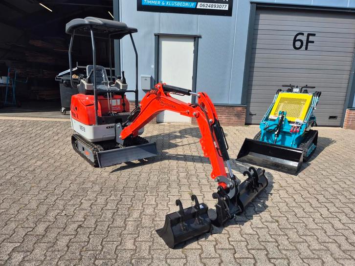 1 tons Mini rups kraan met 3 bakken + Transportkar, Zakelijke goederen, Machines en Bouw | Kranen en Graafmachines, Graafmachine