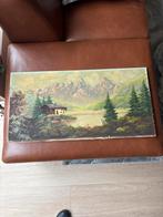 Schilderij: Berglandschap met huis aan het meer, Ophalen of Verzenden