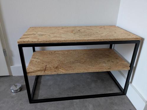 2 Industriële zelfgemaakte sidetables, Huis en Inrichting, Tafels | Sidetables, Zo goed als nieuw, 25 tot 50 cm, 50 tot 100 cm