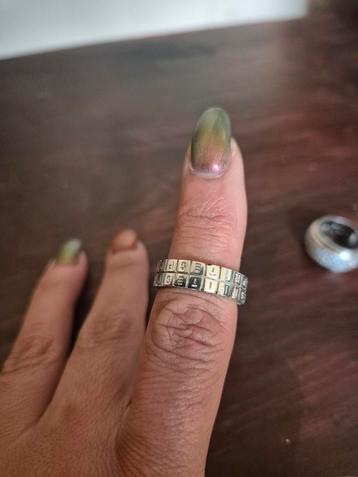 Zilveren ring met tekst - Maat 16 beschikbaar voor biedingen