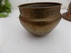 Bloempot koper cactuspot Rio Tiel vintage brocante, Gebruikt, Rond, Ophalen of Verzenden, Minder dan 25 cm