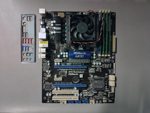 ASRock 870 Extreme3 + AMD Phenom II X6 1055T + 8gb 1333mhz, Computers en Software, Moederborden, Refurbished, AMD, DDR3, Ophalen of Verzenden