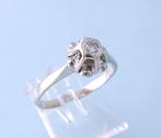 18 karaat Wit Gouden Solitair Ring met grote 0.05crt Diamant