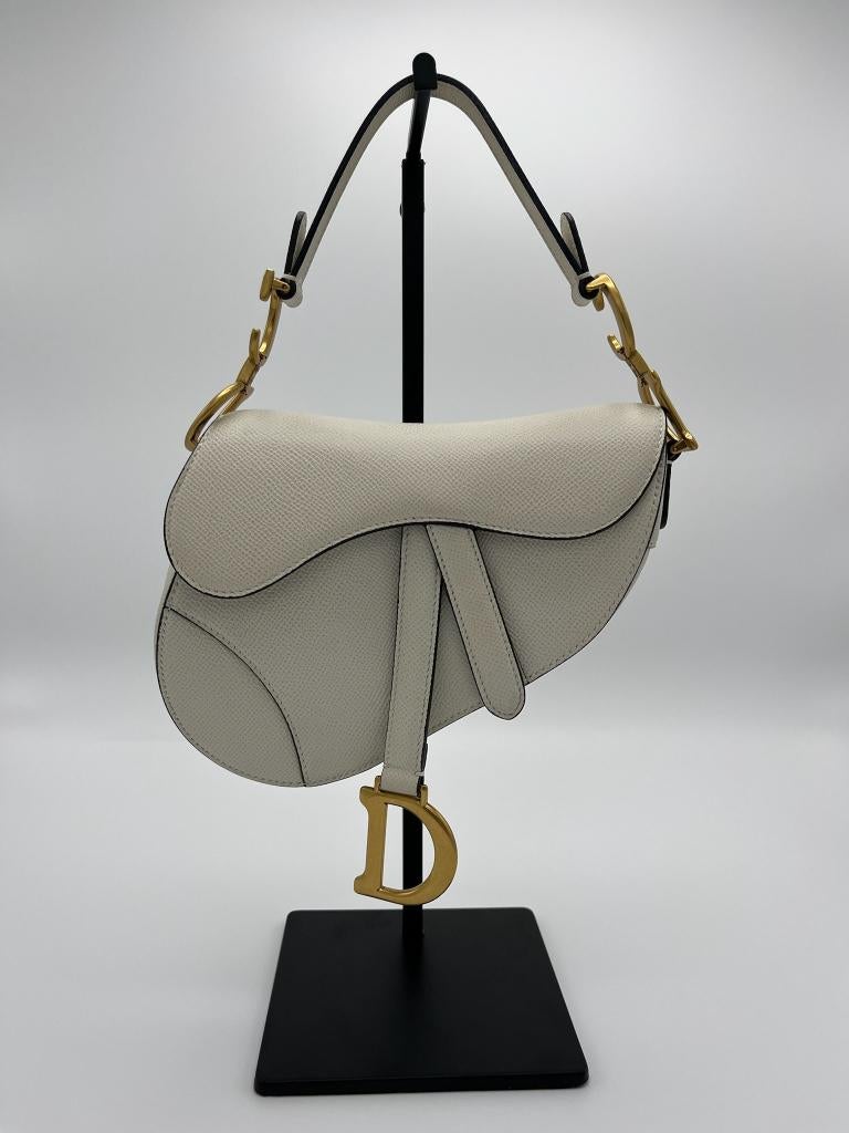 Dior Saddle Bag Wit, Sieraden, Tassen en Uiterlijk, Tassen | Damestassen, Verzenden, Zo goed als nieuw, Wit, Handtas