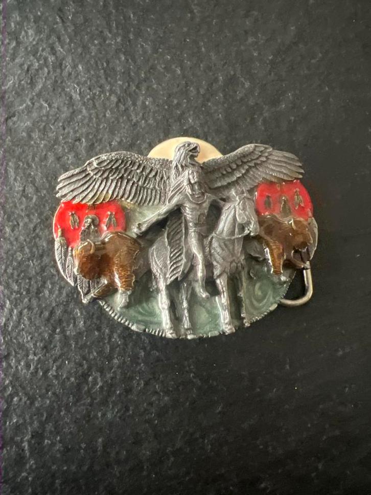 Vintage Native American Riemgesp, Kleding | Heren, Riemen en Ceinturen, Zo goed als nieuw, Losse buckle of gesp, Minder dan 95 cm
