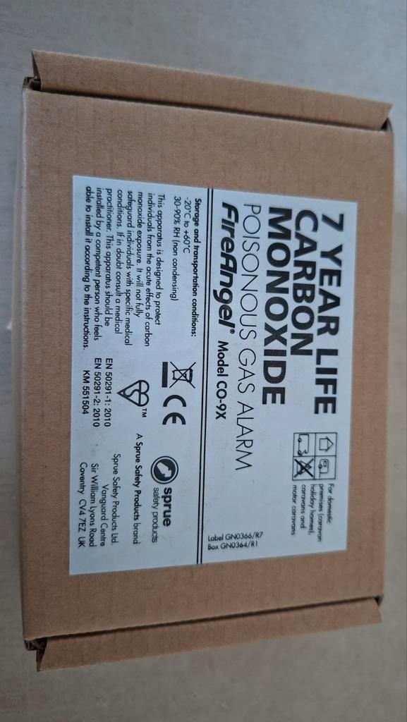 Fireangel co-9x co2 melder, Doe-het-zelf en Verbouw, Alarmsystemen, Nieuw, Detector, Sensor of Melder, Overige soorten, Draadloos