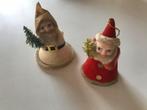 2 vintage kerstmannetjes papier maché, Diversen, Kerst, Ophalen of Verzenden, Gebruikt