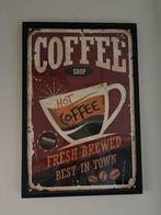 Vintage Koffie Poster - 'Fresh Brewed', Minder dan 50 cm, 50 tot 75 cm, Ophalen of Verzenden, Zo goed als nieuw