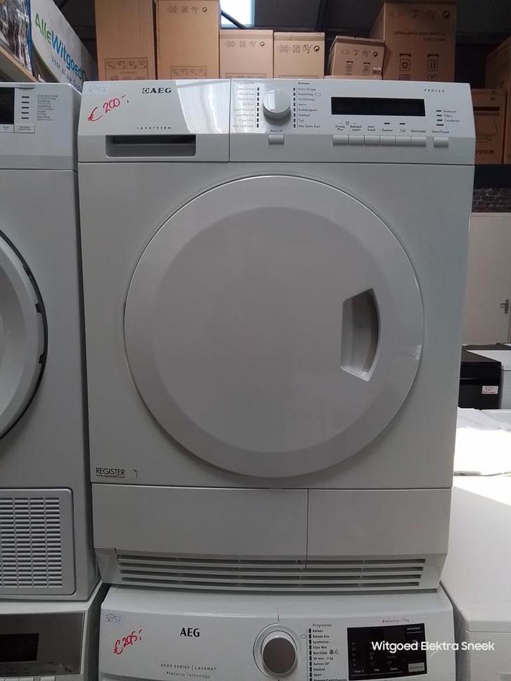 AEG protex condensdroger, 3 maand gar 3852, Witgoed en Apparatuur, Wasdrogers, Refurbished, Condens, Voorlader, 6 tot 8 kg, Minder dan 85 cm