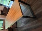 zware eikenhouten eettafel met metalen poten!!!, Huis en Inrichting, Tafels | Eettafels, Ophalen, 50 tot 100 cm, Zo goed als nieuw