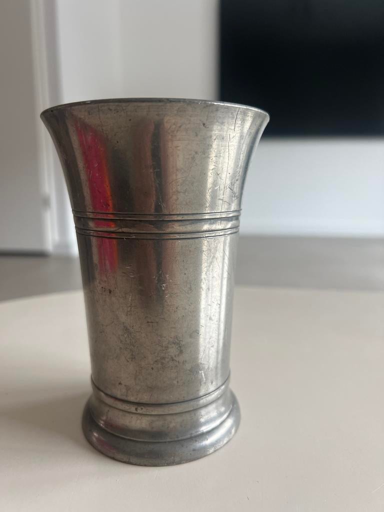 Kamphof Tinnen Gieterij Beker, Antiek en Kunst, Antiek | Tin, Ophalen of Verzenden