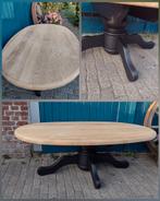 Salontafel ovaal eiken ovale salontafel gezandstraald NIEUW, Ophalen, 100 tot 150 cm, Eikenhout, Nieuw