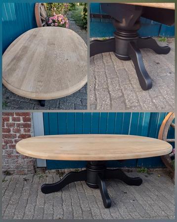 Salontafel ovaal eiken ovale salontafel gezandstraald NIEUW  beschikbaar voor biedingen