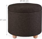 poef met opbergruimte - op pootjes - deksel, Minder dan 50 cm, X, Rond, Nieuw