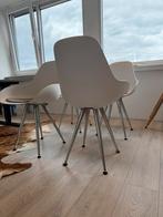 Kuipstoel wit met chroom set van 4, Huis en Inrichting, Stoelen, Ophalen, Zo goed als nieuw, Wit