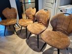 Cognac eetstoelen stoelen, Huis en Inrichting, Stoelen, Ophalen of Verzenden, Gebruikt, Bruin, Vier
