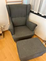STRANDMON Oorfauteuil, Nordvalla donkergrijs, Huis en Inrichting, Fauteuils, Ophalen, Zo goed als nieuw