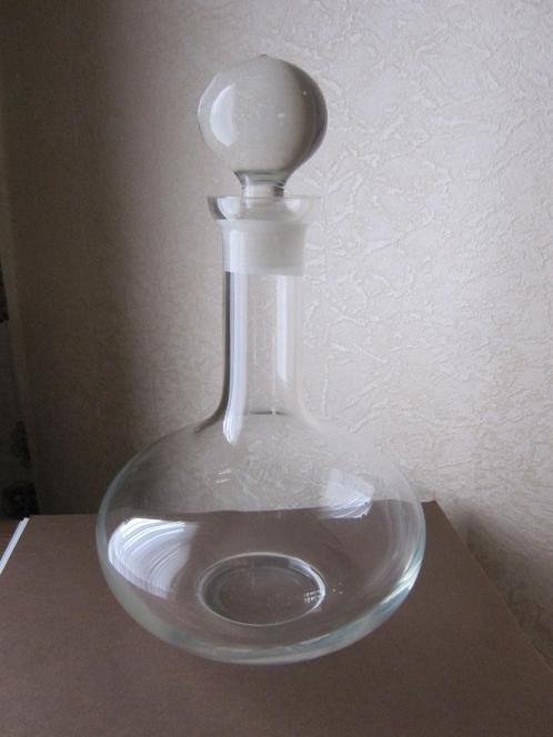 Mooie glas decanter voor wijn met stop, Antiek en Kunst, Antiek | Glas en Kristal, Verzenden