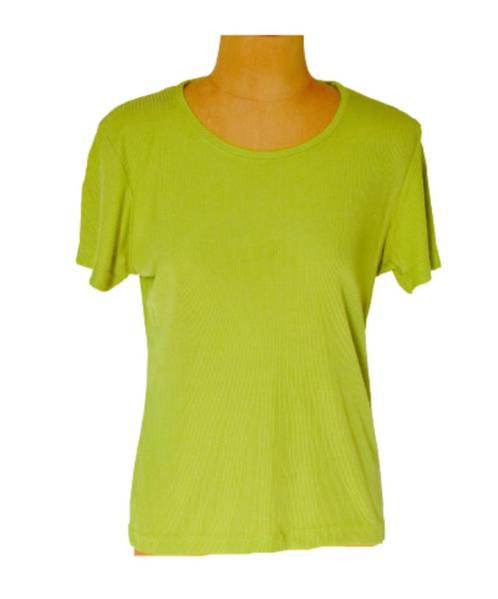 Alain Manoukian ribcord, top, gee;/groen, Mt. 42 / L, Kleding | Dames, Tops, Zo goed als nieuw, Maat 42/44 (L), Korte mouw, Verzenden