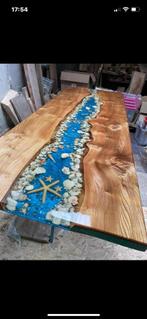 Epoxy Eettafel Bomstamtafel iepenhout, Huis en Inrichting, Ophalen, 200 cm of meer, 50 tot 100 cm, Zo goed als nieuw