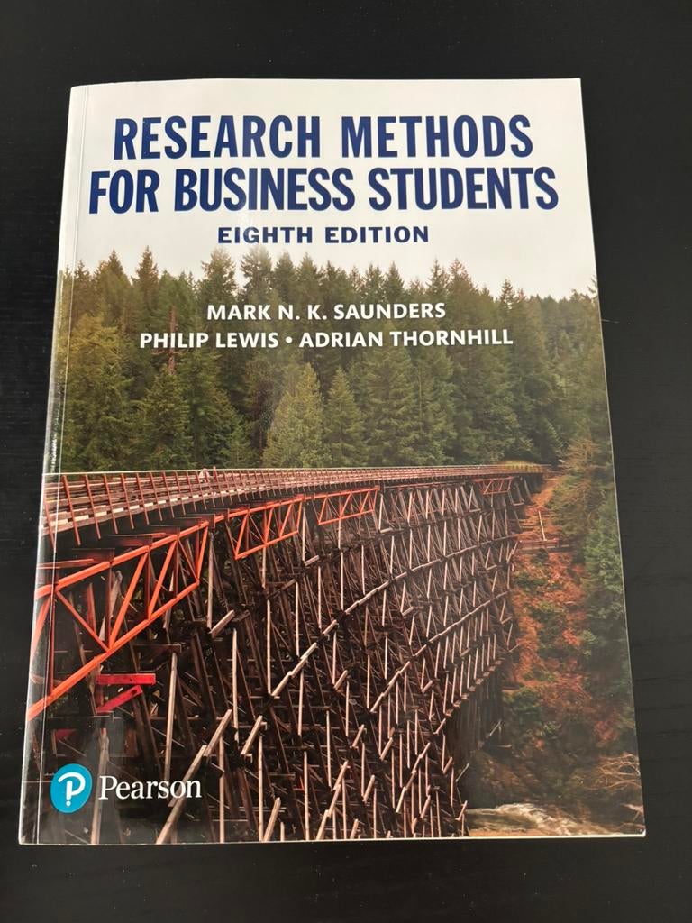Research Methods for Business Students 8ste Editie ~ 2019, Ophalen of Verzenden, Zo goed als nieuw