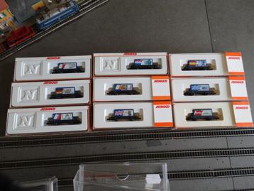 N-Spoor: Arnold: Serie van 9 Eurobiljet wagons. beschikbaar voor biedingen