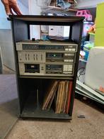 Philips stereoset, tuner, versterker, cassettedeck en boxen., Ophalen, Philips, Gebruikt, Cassettedeck