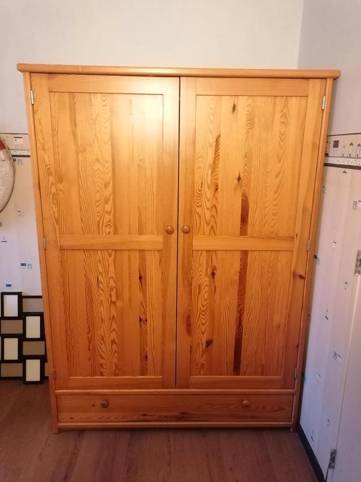 Grenen Meidenkast met Deuren en Lade, Huis en Inrichting, Kasten | Kledingkasten, 100 tot 150 cm, 50 tot 75 cm, Ophalen