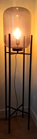 Industriële vloerlamp, Huis en Inrichting, Lampen | Vloerlampen, Ophalen, Zo goed als nieuw, Glas, 150 tot 200 cm
