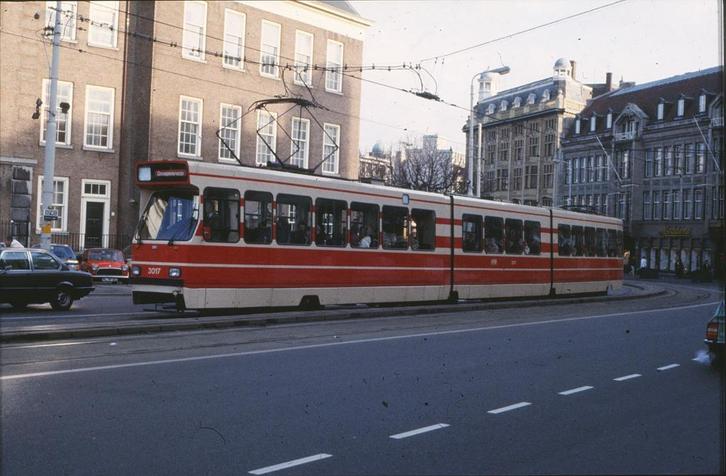 h351-h360:  set van 10 dia's van HTM trams serie 3000, '80s, Verzamelen, Spoorwegen en Tramwegen, Gebruikt, Tram, Kaart of Prent