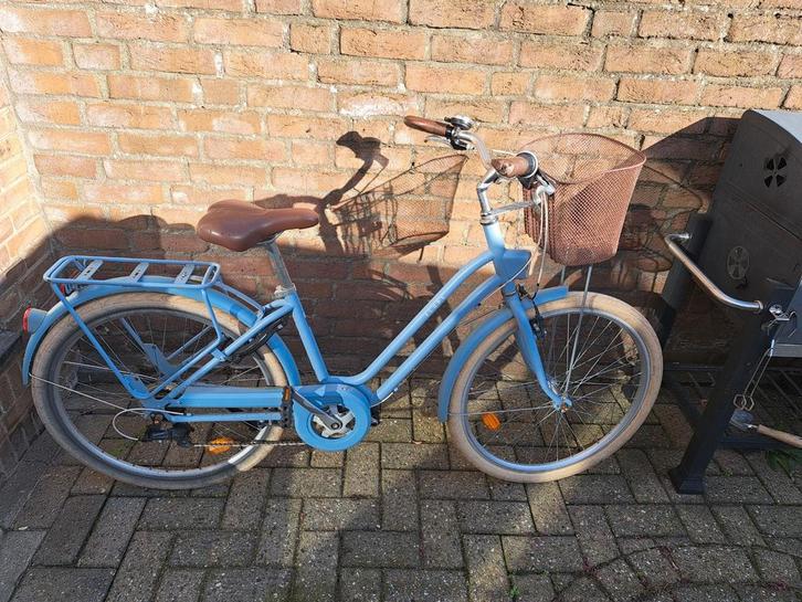 Stadsfiets dames Elops 520 laag frame blauw - ELOPS, Fietsen en Brommers, Fietsen | Meisjes, Ophalen
