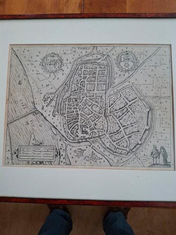 Prachtige, stijlvolle, orginele stadsplattegrond Zutphen1646 beschikbaar voor biedingen