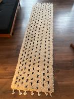 Marokkaans kleed / loper zwart wit berber, Gebruikt, 200 cm of meer, Crème, Rechthoekig