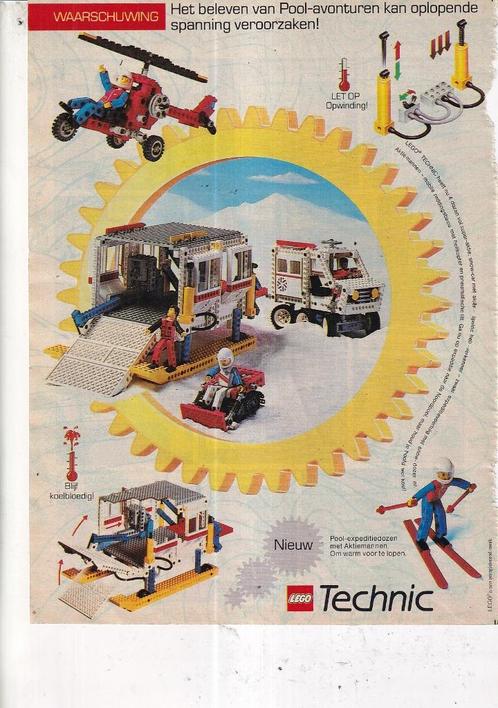 Retro reclame 1986 Lego Technic Pool avonturen, Verzamelen, Retro, Overige typen, Ophalen of Verzenden