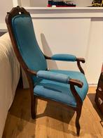 Antieke stoel met hoge rugleuning, Huis en Inrichting, Fauteuils, Ophalen, Gebruikt, Minder dan 75 cm, 50 tot 75 cm