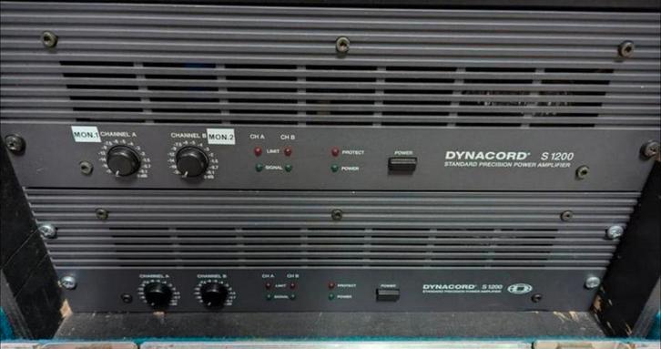 ✅Dynacord S1200 (2 stuks), Audio, Tv en Foto, Versterkers en Receivers, Gebruikt, Stereo, 120 watt of meer, Overige merken, Ophalen of Verzenden