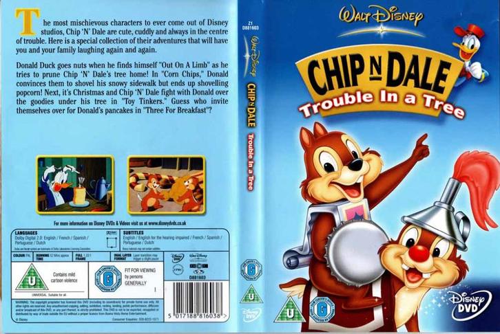Chip ’n Dale Trouble in a Tree DISNEY, Cd's en Dvd's, Dvd's | Klassiekers, Zo goed als nieuw, Komedie, 1980 tot heden, Alle leeftijden