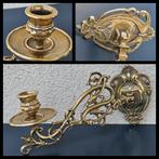 Antiek koper, messing pianokandelaar, Ophalen of Verzenden, Koper of Brons