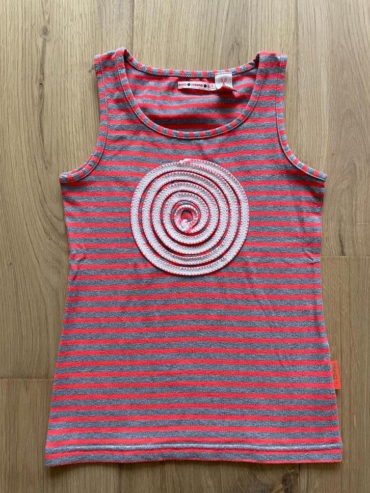 NONO singlet, maat 128, grijs oranje gestreept hemd, Kinderen en Baby's, Kinderkleding | Maat 128, Gebruikt, Meisje, Shirt of Longsleeve