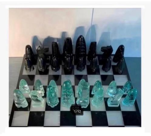 Schaakspel verschillende soorten Obsidiaan Maya’s compleet, Sieraden, Tassen en Uiterlijk, Edelstenen, Nieuw, Ophalen of Verzenden
