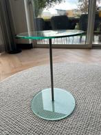 Glazen bijzettafel, Huis en Inrichting, Tafels | Bijzettafels, Minder dan 55 cm, Rond, Modern, Ophalen
