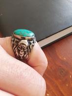 Ring turquoise steen en duivel geen zilver, Ophalen of Verzenden, Zo goed als nieuw, Dame, Zilver