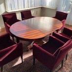 Grote antieke uitschuifbare ronde - ovale tafel - eettafel, Huis en Inrichting, Tafels | Eettafels, Ophalen, Gebruikt, 100 tot 150 cm