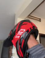 Offroad Motorhelm Rood/Zwart - Maat M, Motoren, Overige merken, M, Ophalen of Verzenden, Tweedehands